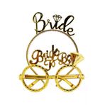 Go İthalat 108863 Bride Yazılı Taç Ve Bride To Be Yazılı Gözlük Seti Altın Renk (4130)