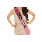 Go İthalat 108867 Pembe Üzeri Siyah Büyük Bride To Be Yazılı Simli Işıltılı Kuşak Kemer 10 Cm Genişlik (4130)