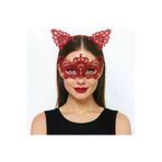 Go İthalat 113685 Lüks Kırmızı Dantel Taçlı Maske Seti 2 No - Parti, Balo, Kostüm Aksesuarı (5258)