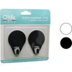 Go İthalat 2pcs Cloud Askı Siyah - Beyaz Plastik Yapışkanlı Montaj (5263)