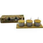 Go İthalat 3 PCS BAMBU KAPAK - ALTLIK FİBER - MELAMİN BAHARATLIK TAKIM (5314)