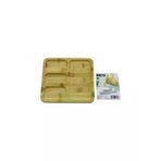 Go İthalat 5224Gok223336 Kare 4 Bölmeli=3+1 Ahşap Bambu Servis Sunum Tepsi - Tahtasi 20 X 20 X 1.4Cm