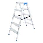 Go ithalat 5+5 ÇİFT BASAMAKLI ALÜMİNYUM METAL MERDİVEN YÜKSEKLİK = 115CM BAŞ GENİŞLİK = 8CM (4745)