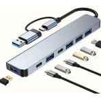 Go İthalat 8 In 1 USB Çevirici Notebook Macbook Type-C Uyumlu Görüntü Aktarıcı Hub (784)