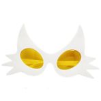 Go İthalat Beyaz Renk Bıyık Tasarımlı Kedi Parti Gözlüğü 19x11 cm (5365)