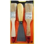 Go İthalat Boya Kestirme Fırça- Spatula Seti 3lü (4604)