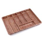 Go İthalat BÜYÜK - AHŞAP RENK - 7 BÖLMELİ ÇEKMECE İÇİ KAŞIKLIK 50X37CM (5365)