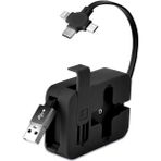 Go İthalat Cep Tipi Telefon Tutuculu Makaralı Uzayıp Kısalabilen 3&amp;apos;ü 1 Arada USB Şarj Kablosu (5440)