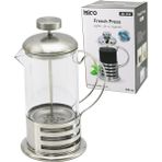 Go İthalat French Press Metal Kafes - Metal Kapak 800ML Cam Bitki Süzgeçi (5582) - 0,89 lt