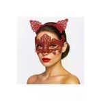 Go İthalat goithalat.1ulora52248920792188809791.2 Romantik Kırmızı Dantel Maske Seti – Kedi Kulaklı Taç Ve Maske 3 No (5224)