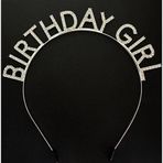 Go İthalat Gümüş Kristal Taşlı Birthday Girl Doğum Günü Tacı İthal Ürün A Kalite 17x16 cm (5365)