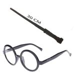 Go İthalat Harry Potter Asası 30 cm ve Siyah Çerçeveli Harry Potter Gözlüğü Seti (5250)