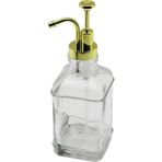 Go İthalat Kare Cam Şişe - Şeffaf Sıvı Sabunluk 500 ml Pompa - Musluk Ayrık Model Başlı (4835)