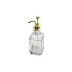 Go İthalat KARE CAM ŞİŞE - ŞEFFAF SIVI SABUNLUK 500ML POMPA - MUSLUK AYRIK MODEL BAŞLI (4989)