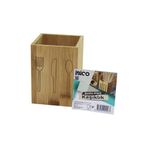 Go İthalat KÜÇÜK KARE=9X9CM AHŞAP BAMBU KAŞIKLIK ORGANİZER (5365)