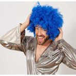 Go İthalat Mavi Renk Kıvırcık Afro Bonus Peruk (5365)