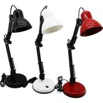 Go İthalat METAL AKROBAT AYAKLI ELEKTRİKLİ MASA LAMBASI RENKLİ PLASTİK TABLA - KAFA (5365)