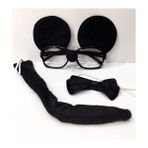 Go İthalat Mickey Mouse Gözlüğü Papyonu Kuyruğu Seti (5582) - Siyah - 10 - 12 Yaş