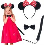 Go İthalat Minnie Mouse Kostüm Seti Taç Kuyruk Papyon Gösteri Seti (4744)