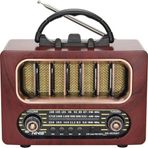 Go İthalat Orta Boy Retro Ahşap Tasarım Bluetooth Hoparlörlü Radyo – FM/AM Destekli, Şarjlı ve Taşınabiliri Rad