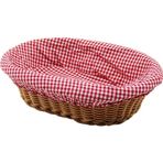 Go İthalat OVAL RENKLİ BEZLİ İP HASIR EKMEK SEPETİ KULPLU TABAN:11.5X20 - AĞIZ:18X28 DERİNLİK:7CM (5365)