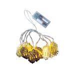 Go İthalat RAMAZAN KANDİLİ MODEL=10PCS GOLD METAL PİLLİ DEKORATİF LED IŞIK - LAMBA 2MT KABLO (5314)