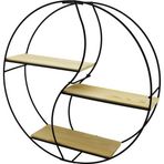 Go İthalat SEMBOL - YUVARLAK 3 KATLI METAL DEKORATİF DUVAR RAF 60 x 14 x 60 cm (5314)