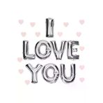 Go İthalat TYC553BE8E9B1F2595E2C4700 I Love You Folyo Balon Gümüş Renk 35 Cm (4457)