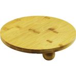 Go İthalat YUVARLAK 24.5CM 3 MİNİ TOP AYAKLI AHŞAP BAMBU SUNUM TEPSİSİ - MİNİ SOFRA (5365)