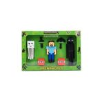 Go Minecraft 3'lü Arena WORLD oyuncak figür set 7 parça Steve , Enderman , Ghaast , Kılıç ve Kazma.