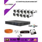 Go Vision 11'li Güvenlik Ip Kamera Seti - 4mp Dış Mekan Kamera, 3.6mm Lens, H.265, Poe, Warm LED Gece Görüşlü - Beyaz