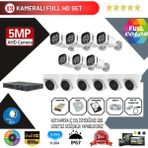 Go Vision 13'lü 5mp Ahd Kamera Seti – Full Color, 360MM Lensli, Gece Görüşlü Güvenlik Sistemi - yok
