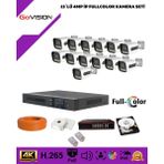 Go Vision 13'lü Güvenlik Ip Kamera Seti - 4mp Dış Mekan Kamera, 3.6mm Lens, H.265, Poe, Warm LED Gece Görüşlü - Beyaz