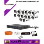 Go Vision 14'lü Güvenlik Ip Kamera Seti - 4mp Dış Mekan Kamera, 3.6mm Lens, H.265, Poe, Warm LED Gece Görüşlü - Beyaz