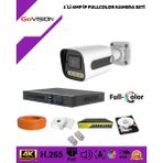 Go Vision 1'li Güvenlik Ip Kamera Seti - 4mp Dış Mekan Kamera, 3.6mm Lens, H.265, Poe, Warm LED Gece Görüşlü - Beyaz