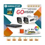 Go Vision 2'li 4mp 4K Ultra Hd Ip Güvenlik Kamera Seti (Gece Görüşlü, Dış Mekan Uyumlu) - yok
