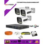 Go Vision 3'lü Güvenlik Ip Kamera Seti - 4mp Dış Mekan Kamera, 3.6mm Lens, H.265, Poe, Warm LED Gece Görüşlü - Beyaz