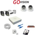 Go Vision 4'lü 4mp 4K Ultra Hd Ip Güvenlik Kamera Seti (Gece Görüşlü, Dış Mekan Uyumlu) - Beyaz