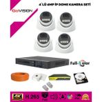 Go Vision 4'lü Güvenlik Ip Kamera Seti - 4mp Kamera, 3.6mm Lens, H.265, Poe, Warm LED Gece Görüşlü - Beyaz