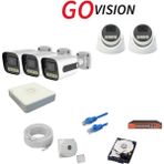 Go Vision 5'li 5mp 4K Ultra Hd Ip Güvenlik Kamera Seti (Gece Görüşlü, Dış Mekan Uyumlu) - Beyaz