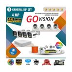 Go Vision 8'li 4mp 4K Ultra Hd Ip Güvenlik Kamera Seti (Gece Görüşlü, Dış Mekan Uyumlu) - yok