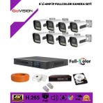 Go Vision 8'li Güvenlik Ip Kamera Seti - 4mp Dış Mekan Kamera, 3.6mm Lens, H.265, Poe, Warm LED Gece Görüşlü - Beyaz