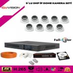 Go Vision 9'lu 5mp 4K Ultra Ip Kamera Seti - Yok