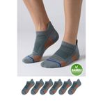 Go With 6'lı Bambu Gri Desenli Dikişsiz Nefes Alabilir Kutulu Kısa Spor Koşu Erkek Sneaker Çorap 3150