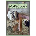 Goat, 125 page paperback notebook, blank, 6x9, green, farm, homestead, Alpine, Boar, gift for her or him, birthday, school supplies, Christmas gift, office stationary