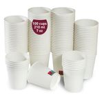 gobecups 100 adet tek kullanımlık bardak kahve de kağıt karton beyaz 210 ml Ev & Ofis & Dayanıklılık ve Elegance Para Ev ve Ofis