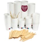 gobecups 200 adet tek kullanımlık bardak kahve kağıt karton beyaz 210 ml ahşap paletli – dayanıklılık ve zarafet evde veya ofiste kahve anınız için