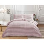 Goblette Home Serra Çift Kişilik Lüks Battaniye & Yatak Örtüsü Seti 230X250 cm | Yumuşak Fitilli Pelüş Kadife (5 Renk Seçeneği) - Pudra - 230 x 250 cm