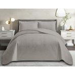 Goblette Home Sofia Serisi Modern Kapitone Yatak Örtüsü Seti Çift Kişilik | Mini Baklava Desenli Düz Kesim Lüks Tasarım ( Renk) - Gri - 230 x 250 cm