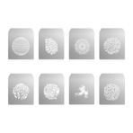 Gobo setleri, Soonpho alüminyum alaşım optik konik erteleme için, 8 x Gobos grafik kartları, sanat özel efektler için içi boş desenli metal plakalar, GOBO projektör Bowens (Group E) için fotoğraf aksesuarı